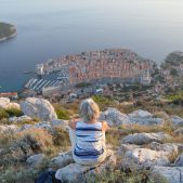 Kathy watching the sunset, Dubrovnik
